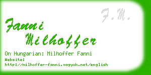 fanni milhoffer business card